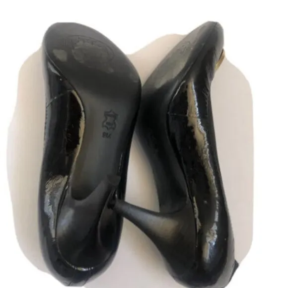 Tory Burch Heels Shoes Black Leather Size 9 Close Toe