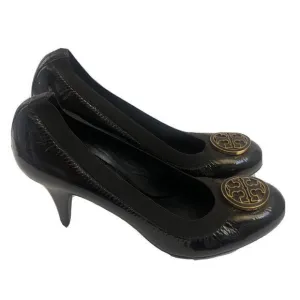 Tory Burch Heels Shoes Black Leather Size 9 Close Toe