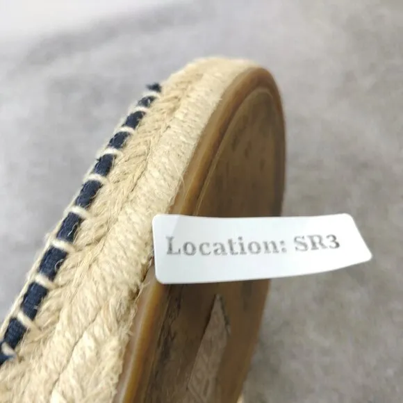 Tory Burch Ribbon Espadrille Slide Womens Size 6 Shoes Navy Blue Slip On Sandals