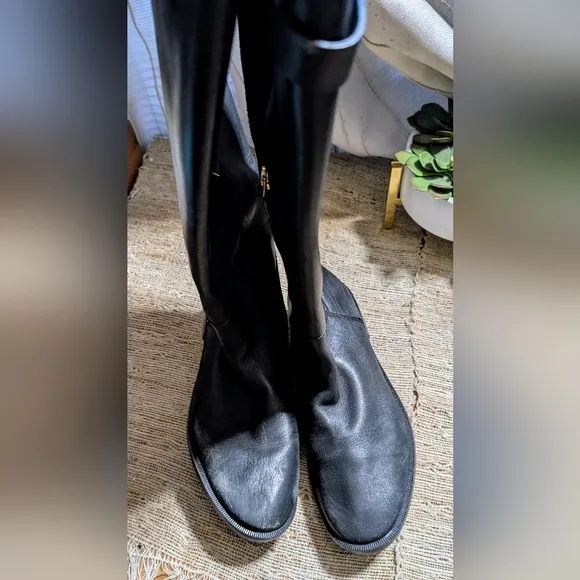 Tory Burch • T Hardware Equestrian Riding Boots Tall Black Leather