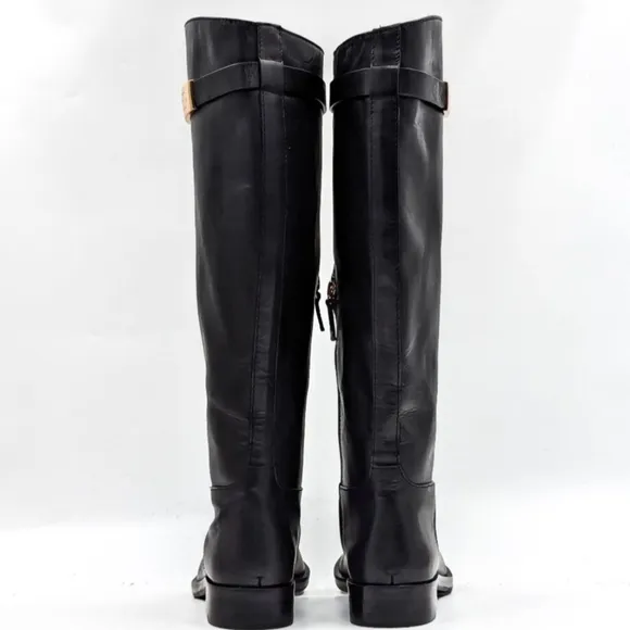 Tory Burch • T Hardware Equestrian Riding Boots Tall Black Leather