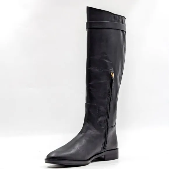 Tory Burch • T Hardware Equestrian Riding Boots Tall Black Leather