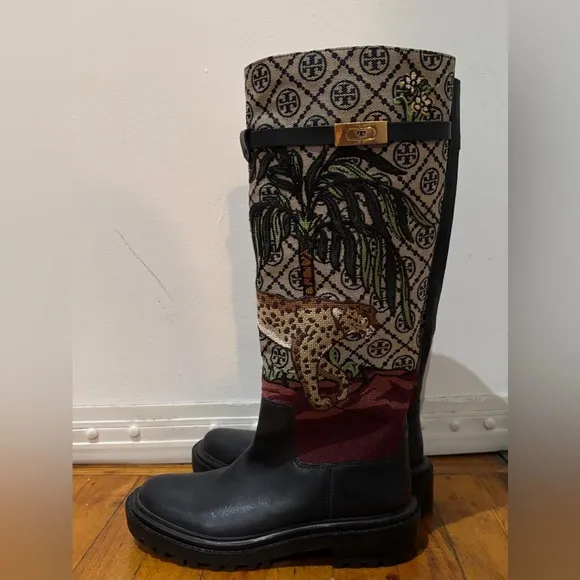 Tory Burch Wellington Boots Red Tall