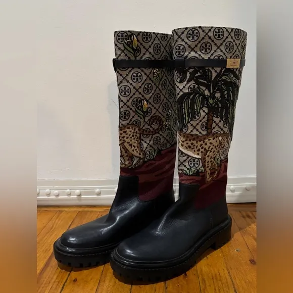 Tory Burch Wellington Boots Red Tall