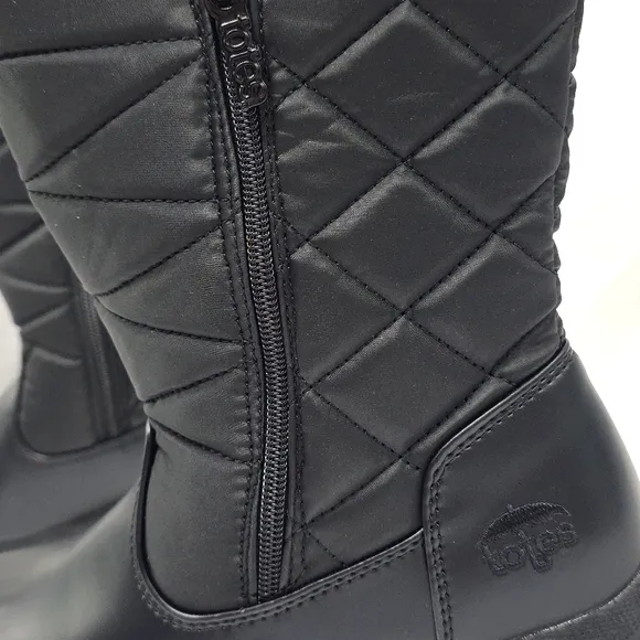 Totes Edgen ThermoLite Black Winter Ladies 7 W Boots New In Box