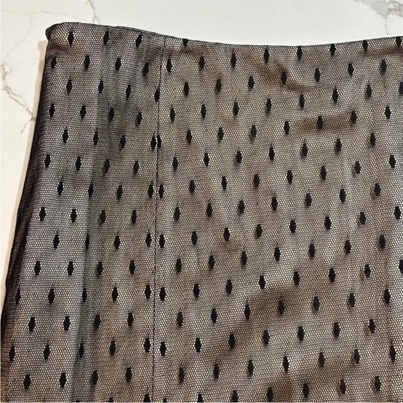 Tracy Reese | Black Taffetta Lace Mesh Skirt 8