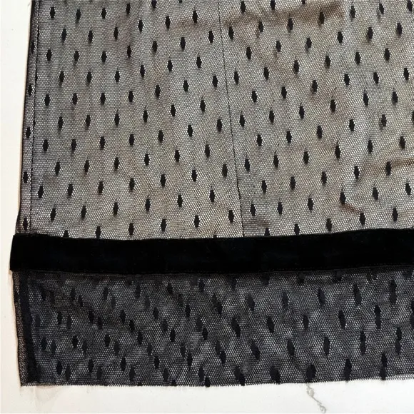 Tracy Reese | Black Taffetta Lace Mesh Skirt 8