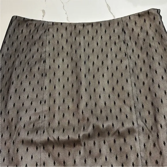 Tracy Reese | Black Taffetta Lace Mesh Skirt 8