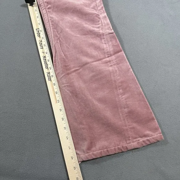 True Religion Joey Big T Velour Flare Leg Pants Sz 31x30 Pink‎ Bootcut Flaps USA