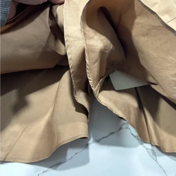 TWINSET Milano | Brown Poplin Girls Shorts with Flounces Ruffles Twin Set