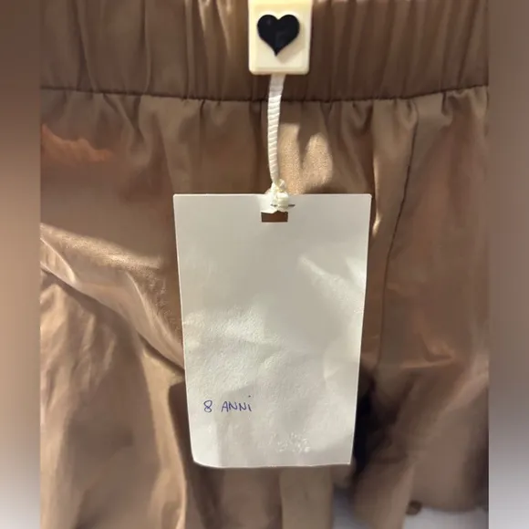 TWINSET Milano | Brown Poplin Girls Shorts with Flounces Ruffles Twin Set