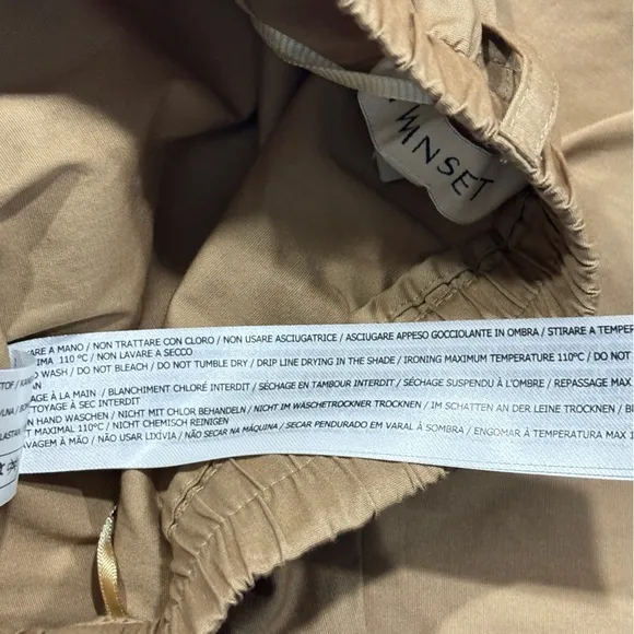 TWINSET Milano | Brown Poplin Girls Shorts with Flounces Ruffles Twin Set