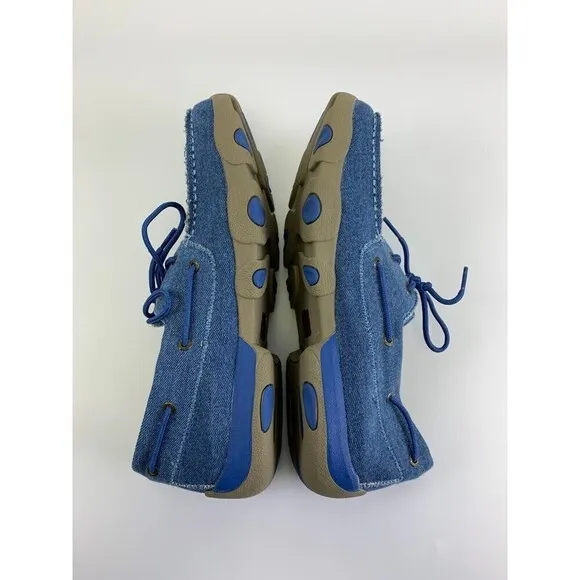 Twisted X Boat Shoe Driving Moc Toe Denim Canvas Blue Laces MDM0052 Mens 11.5