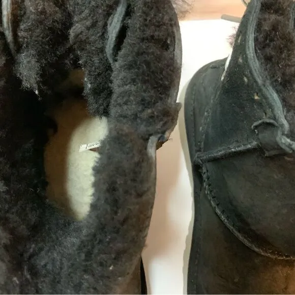 UGG 1010494k Dixi Flora Perforated Bow Ankle Classic Short Boots Fur Black 3 UK2