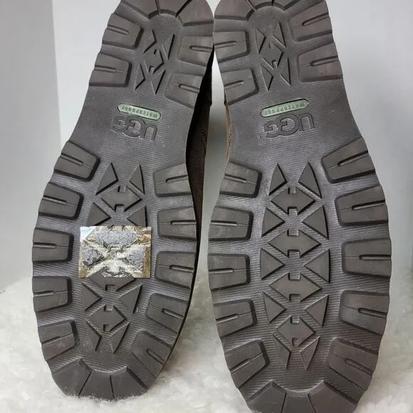 Ugg Australia Hannen Boots Mens 17 Leather Sherpa Lined Waterproof Shoes  Great