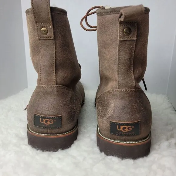 Ugg Australia Hannen Boots Mens 17 Leather Sherpa Lined Waterproof Shoes  Great