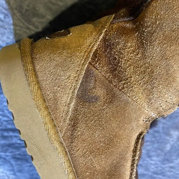 UGG Australia Whitley Youth Chestnut Suede Tall Lace-Up Boots Size 3