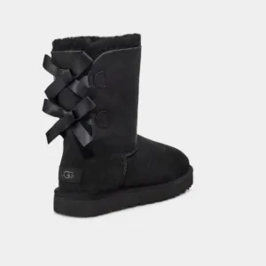 Ugg Australia Women Short Leather Sheepskin Bows Boots shoes sz 9