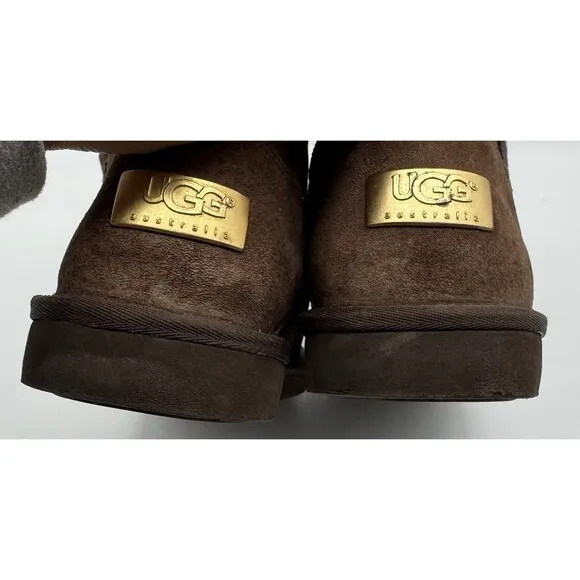 UGG Australia Women’s Brown Suede Cargo Tall Zip Sheepskin Boots SIZE 8