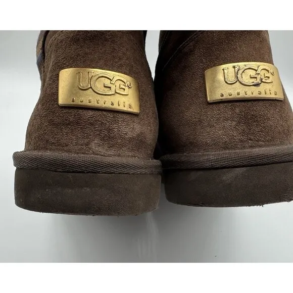 UGG Australia Women’s Brown Suede Cargo Tall Zip Sheepskin Boots SIZE 8
