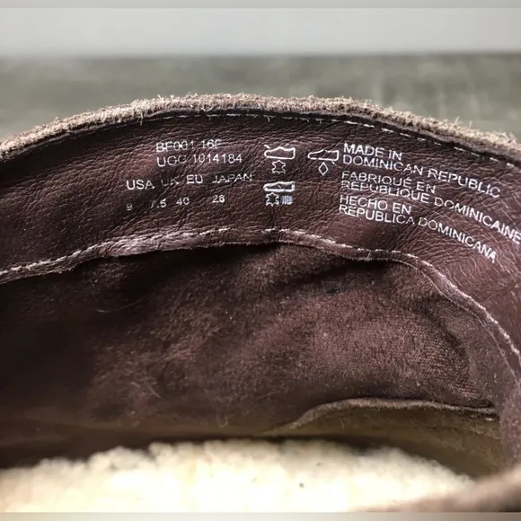 UGG Australia Wright Belted Suede Ankle Harness Shearling Boots 1014184 Size 9