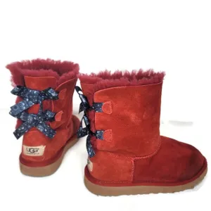 Ugg Bailey bow bandana boots matador red 1010509y kids size 3.