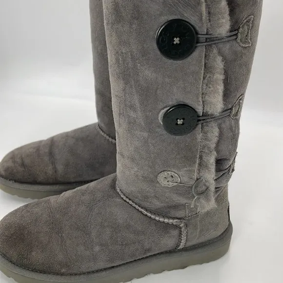 Ugg Bailey Button Tall Gray Boots