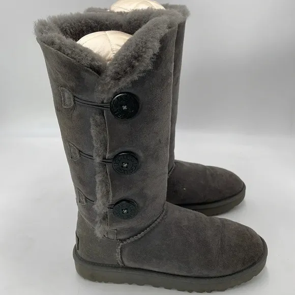 Ugg Bailey Button Tall Gray Boots