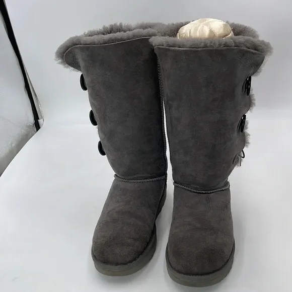 Ugg Bailey Button Tall Gray Boots