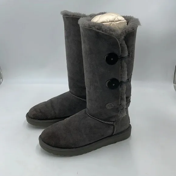 Ugg Bailey Button Tall Gray Boots