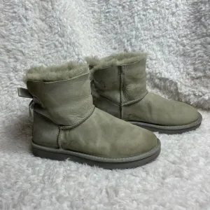 Ugg Baley short boots leather gray suede short boots with sheep skin lin…