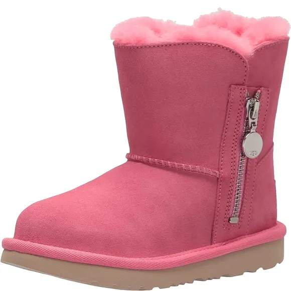 UGG Big Kids Bailey Zip Short Boots Pink Rose Size 6K