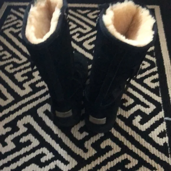 UGG Black Suede Zip Up Tall Boots size 5