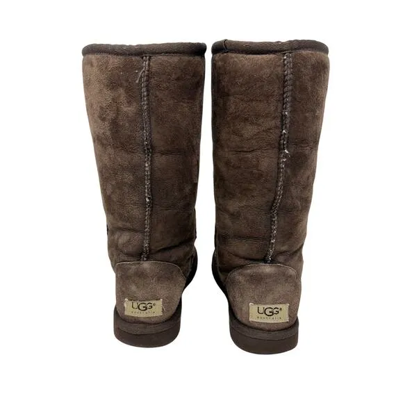 UGG Brown Classic Tall Shearling Sheepskin Leather Boots 6