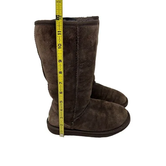 UGG Brown Classic Tall Shearling Sheepskin Leather Boots 6