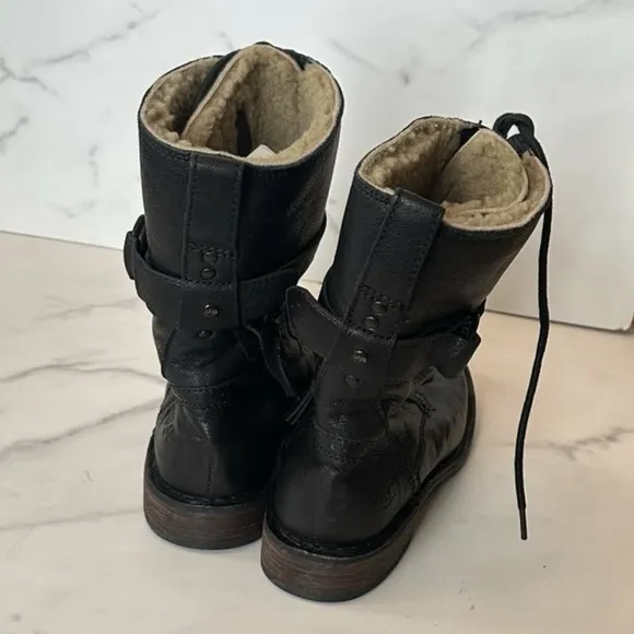 UGG Brown Leather Jena Military Combat Boots Size 6