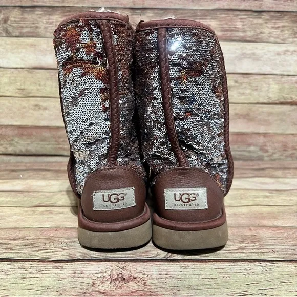 Ugg Brown Sequin Short Boots