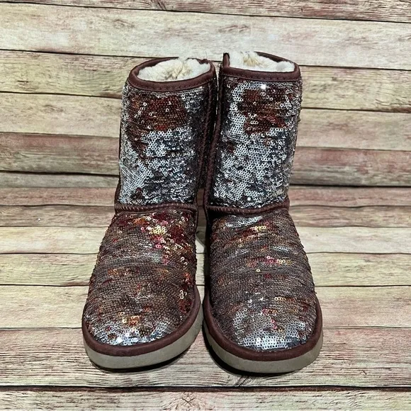 Ugg Brown Sequin Short Boots