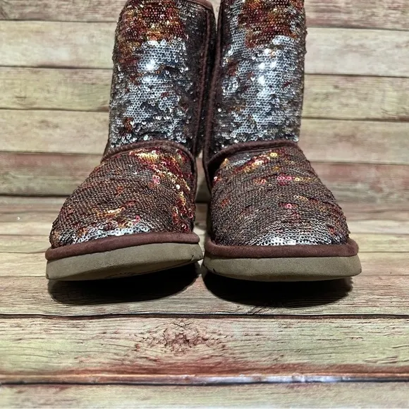 Ugg Brown Sequin Short Boots