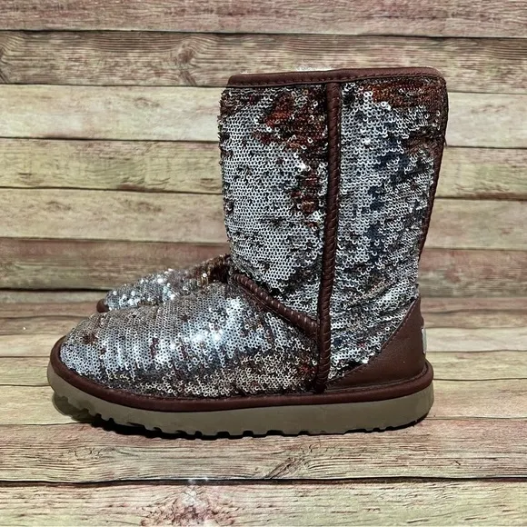 Ugg Brown Sequin Short Boots