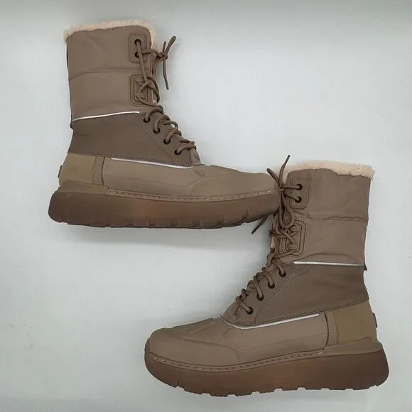 Ugg City Butte Waterproof Snow Boots NWOB Men's Size 14 Tan Sherpa Wool Lined