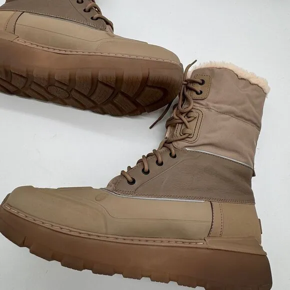 Ugg City Butte Waterproof Snow Boots NWOB Men's Size 14 Tan Sherpa Wool Lined