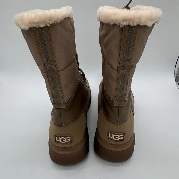 Ugg City Butte Waterproof Snow Boots NWOB Men's Size 14 Tan Sherpa Wool Lined