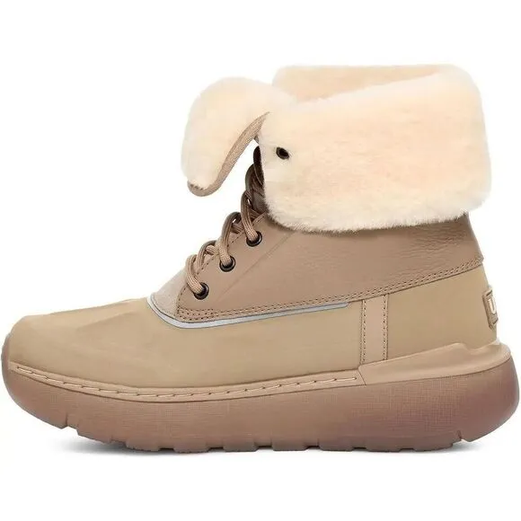 Ugg City Butte Waterproof Snow Boots NWOB Men's Size 14 Tan Sherpa Wool Lined
