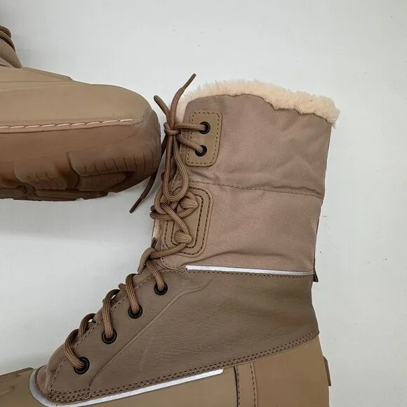 Ugg City Butte Waterproof Snow Boots NWOB Men's Size 14 Tan Sherpa Wool Lined