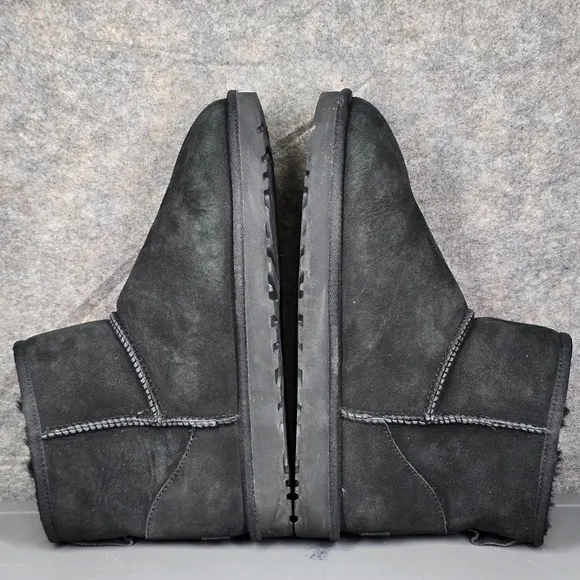 UGG Classic Mini II Ankle Boots Black Suede Winter Warm Shoes Women's Size 10