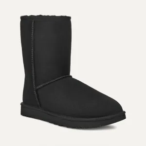 Ugg classic short II boots black suede sherpa fur lined