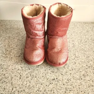 UGG Classic Short II Glitter Pink Boots Size 4
