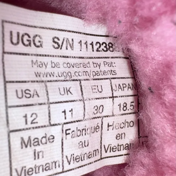 UGG classic short PINK Leopard suede boots girl’s size 12