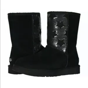 UGG Classic Short Sequin Sparkles Stars Boots NEW